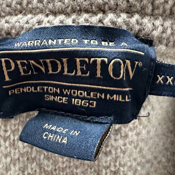 PENDLETON TAN BUFFALO WESTERN AUTHENTIC WOOL MEN'S SWEATER XXL 2XL - RARE!!! - Picture 7 of 9